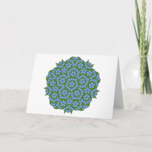 Green and Blue Penrose Rhombus Pattern Card