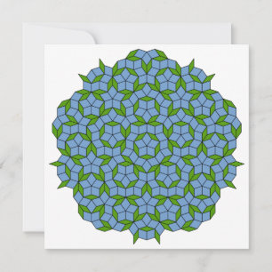 Green and Blue Penrose Rhombus Pattern Card
