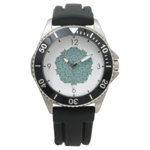 Green and Blue Penrose Rhombus Pattern Watch