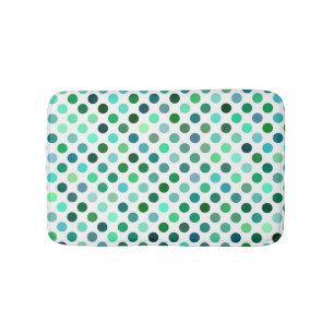 Green and Blue Polka Dot Bath Mat