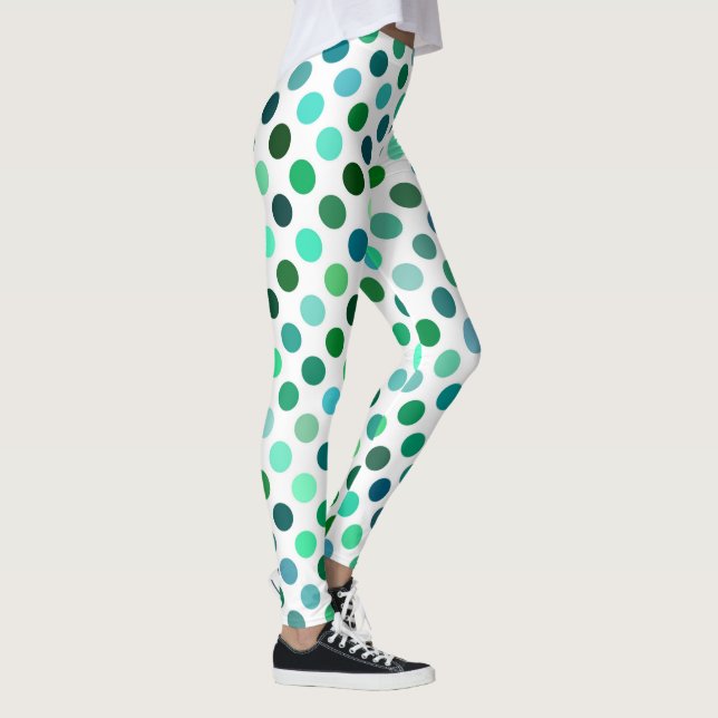 Green and Blue Polka Dot Leggings (Right)