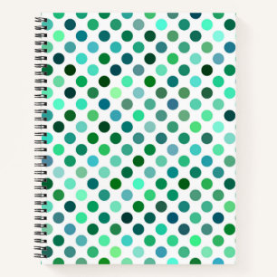 Green and Blue Polka Dot Notebook
