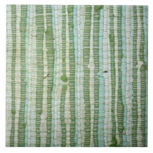 Green and Blue Rag Rug Tile