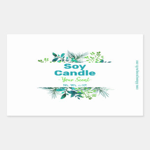 Green And Blue Soy Candle Labels