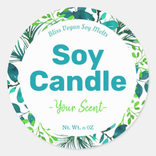 Green And Blue Soy Candle Labels