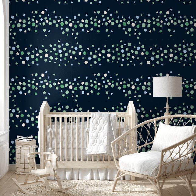 Green and Blue Spotted Pattern Wallpaper (Kids)