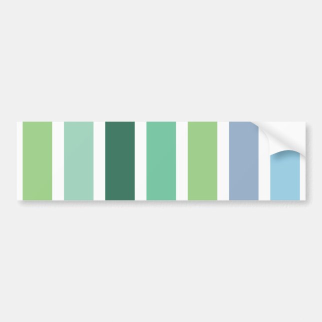 Green and Blue Stripes Bumper Sticker (Front)