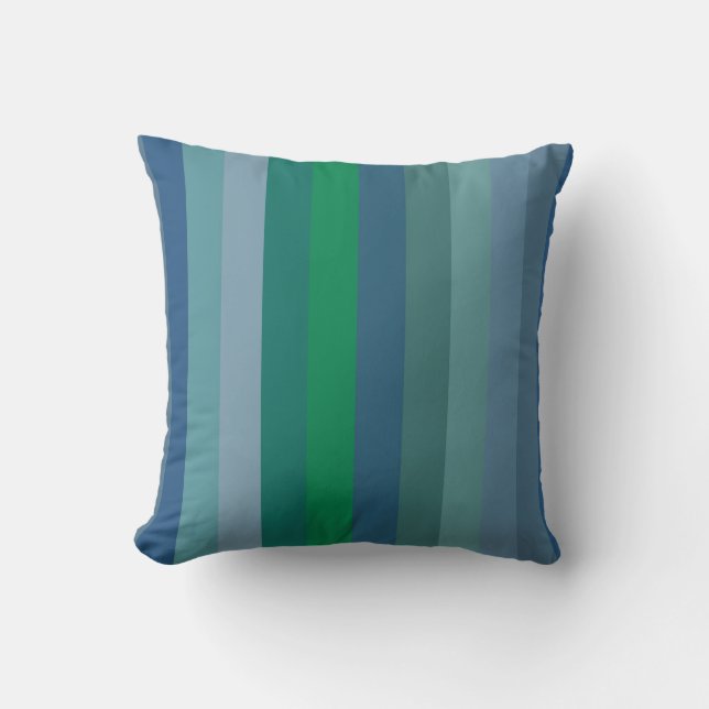 green and blue stripes cushion (Front)