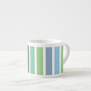Green and Blue Stripes Espresso Cup