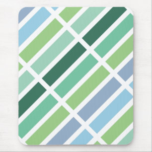 Green and Blue Stripes Mouse Pad