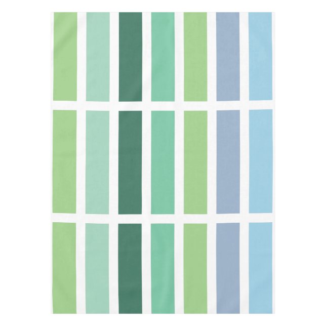 Green and Blue Stripes Tablecloth (Front)
