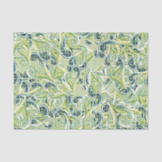 Green and Blue Swirl Tissue Paper