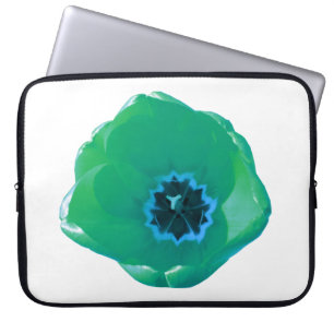 Green and Blue Tulip Laptop Bag