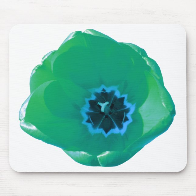 Green and Blue Tulip Mousepad (Front)