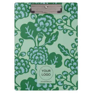 Green and Blue Vibrant and Bold Floral Pattern Clipboard