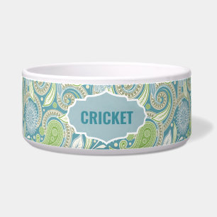 Green and blue vintage paisly pattern monogram