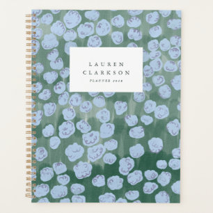 Green and Blue Watercolor Floral Planner