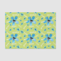 Green and Blue Watercolor Flowers w/ Affirmations