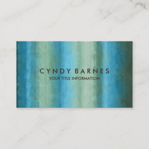 Green and Blue Watercolor Stripe Business Card