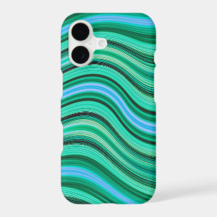 Green and blue wavy stripes pattern