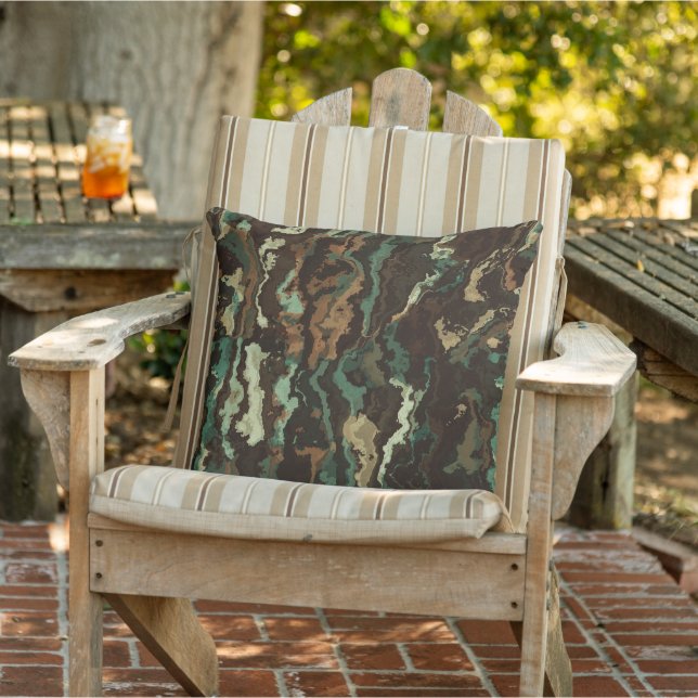 Green and Brown abstract Cushion (Chair)