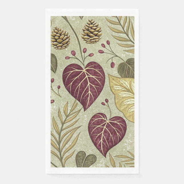 Green And Brown Autumn  Napkin (Front)