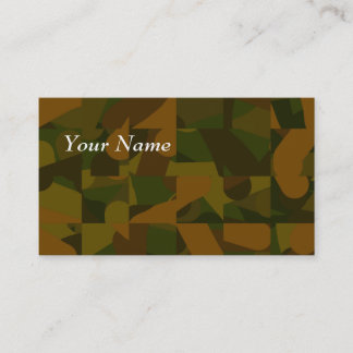 Green and Brown Camo, Abstract Pattern. Business Card