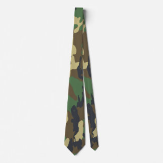 Green And Brown Camouflaged Pattern Tie