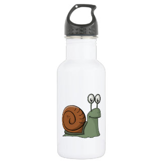 Green and Brown Cartoon Snail 532 Ml Water Bottle