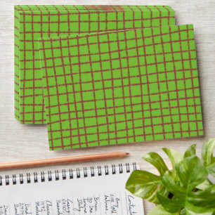 Green and Brown Check Pattern Unique Envelope