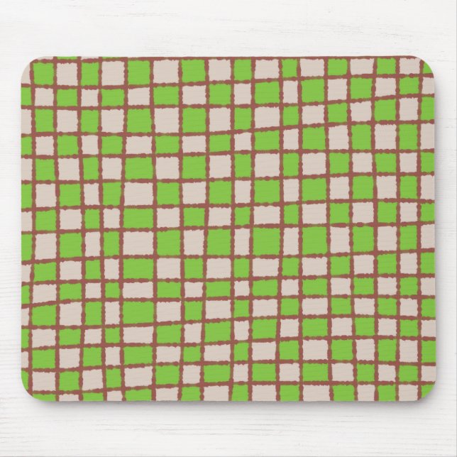 Green and Brown Chequerboard Pattern Classic  Mouse Pad (Front)