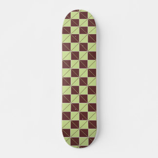 Green and Brown Geo Plaid Skateboard