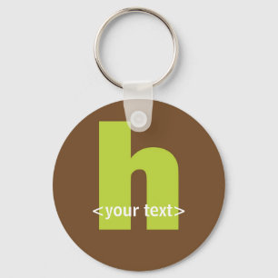 Green and Brown Monogram - Letter H Key Ring