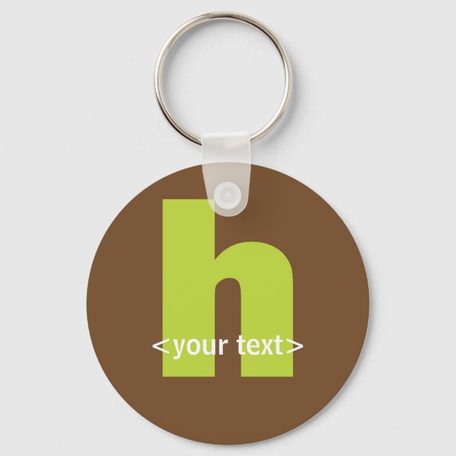 Green and Brown Monogram - Letter H Key Ring (Front)