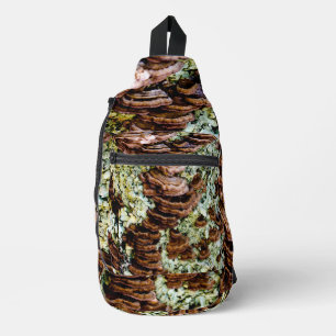 Green and Brown Mushrooms Sling Bag