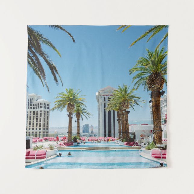 Green and brown palm trees tapestry (Front)