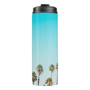 GREEN-AND-BROWN PALM TREES UNDER CLEAR BLUE SKY THERMAL TUMBLER