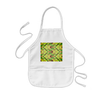Green and brown pattern kids apron