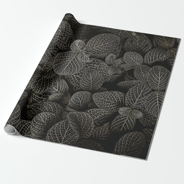 GREEN AND BROWN PINE CONES WRAPPING PAPER (Unrolled)