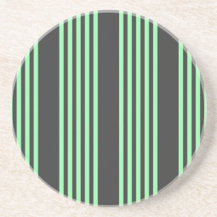 Green and charcoal five stripes pattern coaster