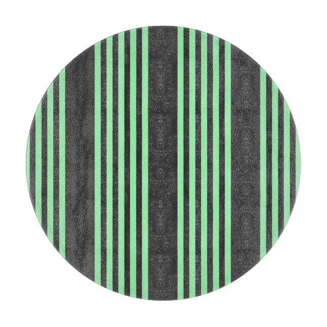Green and charcoal five stripes pattern cutting board (Front)