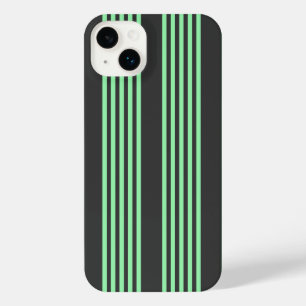 Green and charcoal five stripes pattern iPhone 14 plus case