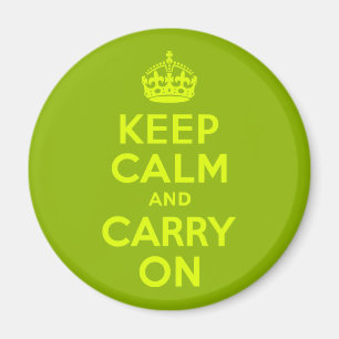 Green and Chartreuse Keep Calm and Carry On Magnet