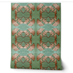 Green and copper Gingko 2' x 4' Wallpaper