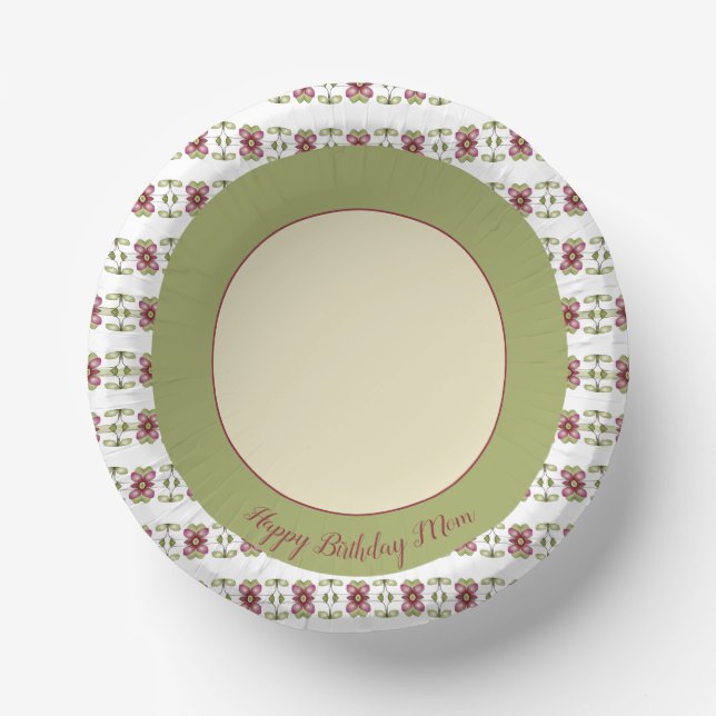 Green And Cream Paper Plate (Front)
