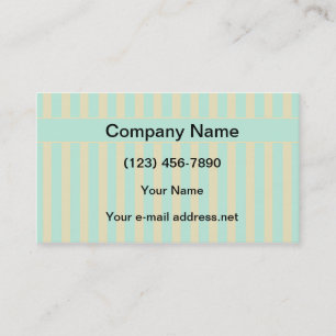 Green and Cream Stripes Business Card