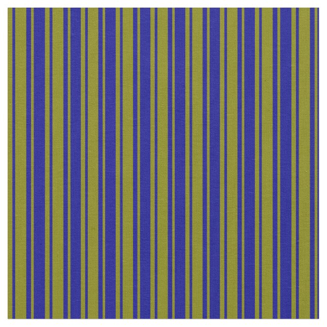 Green and Dark Blue Coloured Lined/Striped Pattern Fabric (Close Up)