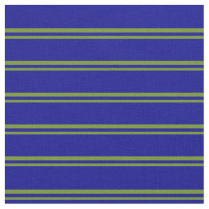 Green and Dark Blue Coloured Striped Pattern Fabric