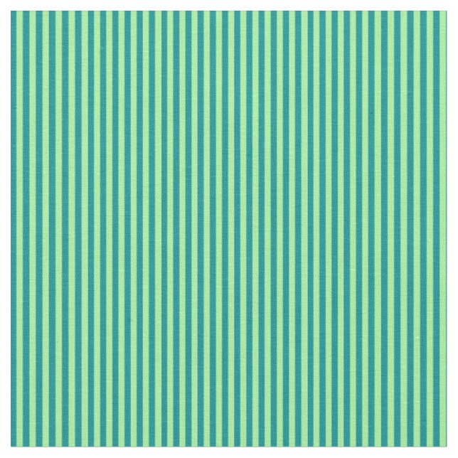 Green and Dark Cyan Lined Pattern Fabric (Close Up)