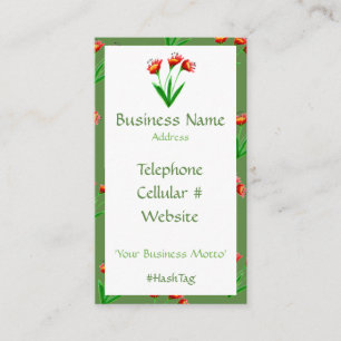 Green And Feminine Pretty Floral Business Card